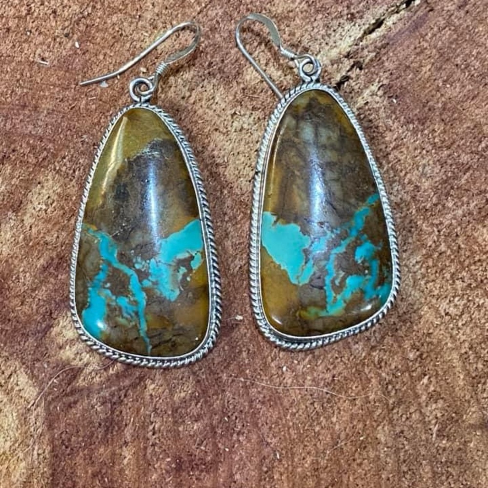Native American Royston turquoise/Sterling earrings